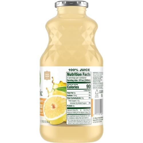 Jus 100 % de pamplemousse blanc biologique Simple Truth sans sucre ajouté, 32 oz liq.