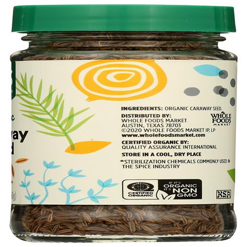 Graines de Carvi Biologiques Whole Foods Market, 1,76 oz