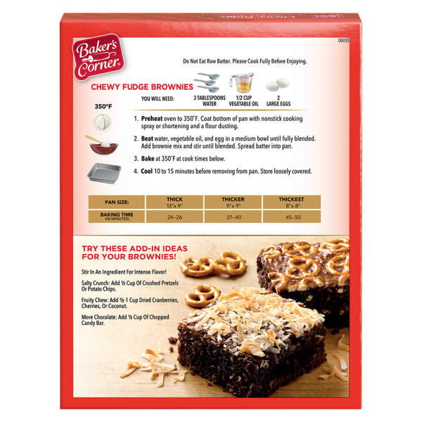 Préparation pour brownies au fudge Baker's Corner, 18,3 oz