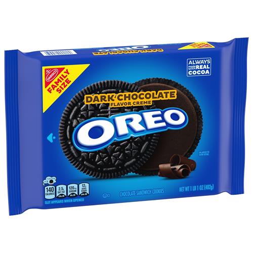 Biscuits sandwich au chocolat noir et crème Oreo, format familial, 482 g