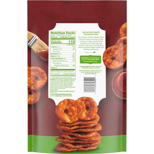 Bretzels fins croustillants barbecue épicé Simple Truth 7,2 oz