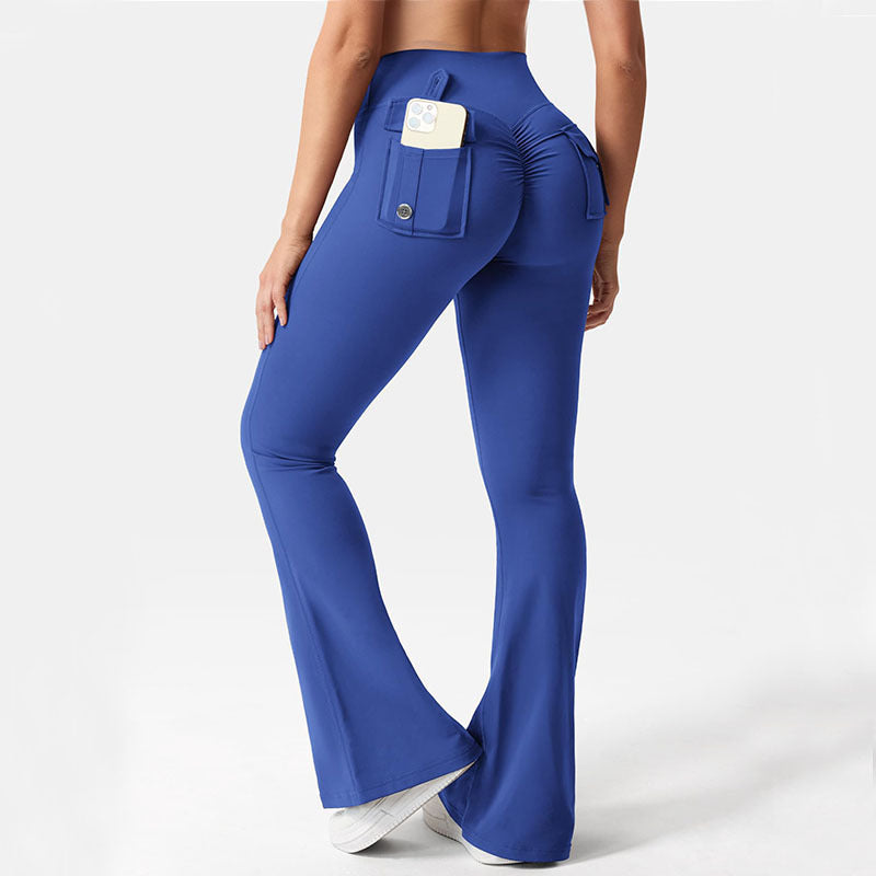 🖤 Legging d'entraînement taille haute avec poches cargo pour femme