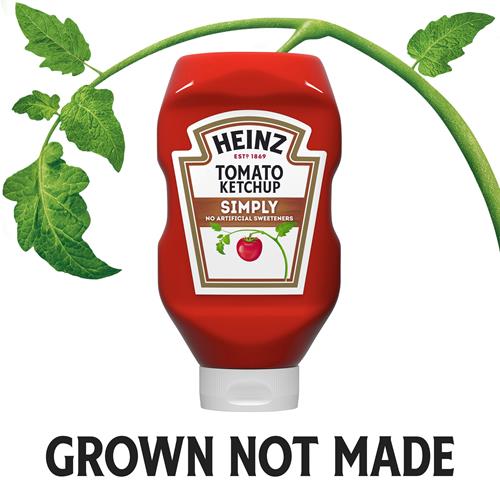 Heinz Ketchup aux tomates Simply sans édulcorants artificiels, bouteille de 879 g