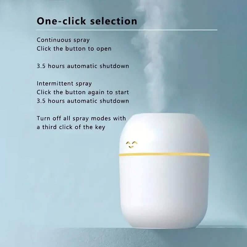 Humidificateur portable d'aromathérapie de 210 ml alimenté par USB avec veilleuse LED