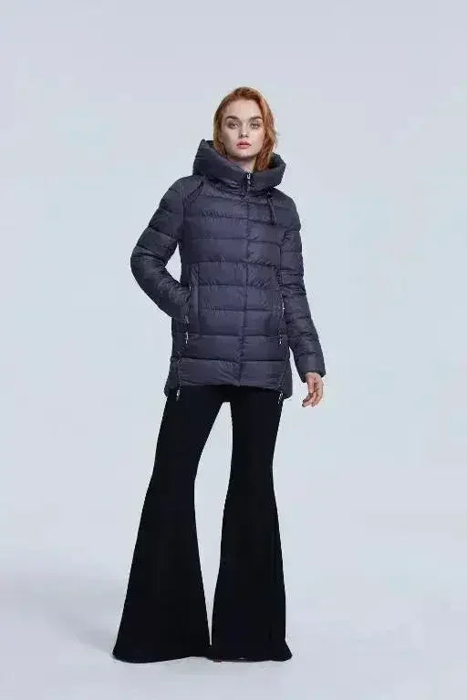Manteau d'hiver chaud à capuche pour femme, veste parka décontractée