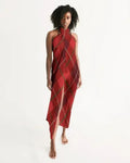 Cache-maillot rouge à carreaux transparent