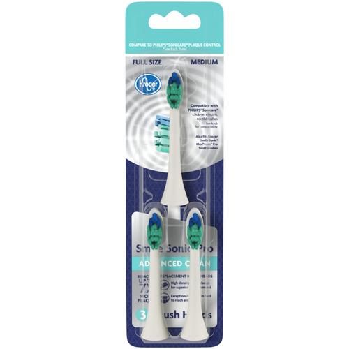 Têtes de brosse de rechange moyennes Kroger Smile Sonic Pro Advanced Clean, 3 unités