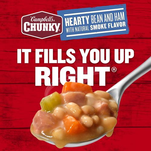 Soupe épaisse Campbell’s, soupe consistante aux haricots et au jambon, boîte de 539 g