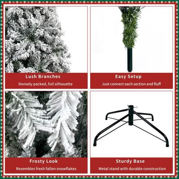 Sapin de Noël artificiel articulé de 2,3 m