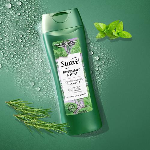 Shampoing Suave au romarin et à la menthe fortifiant et revitalisant pour cheveux secs, 372 ml