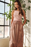 Robe sans manches délavée avec cordon de serrage pour femme – Détente, tendance, confortable, parfaite pour les tenues décontractées et les aventures en plein air