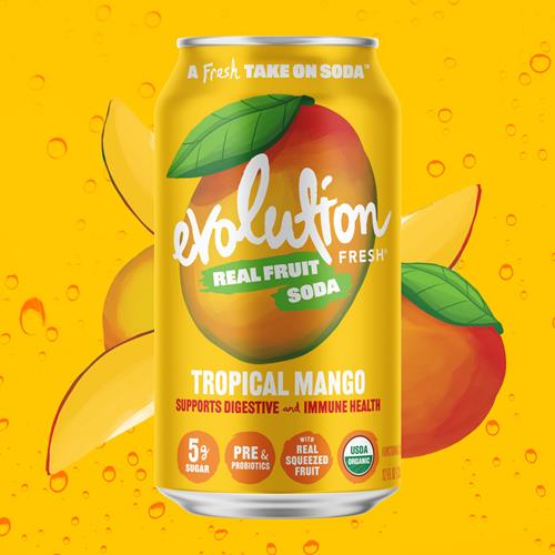 Boisson Gazeuse Bio Mangue Tropicale Evolution Fresh, 355 ml