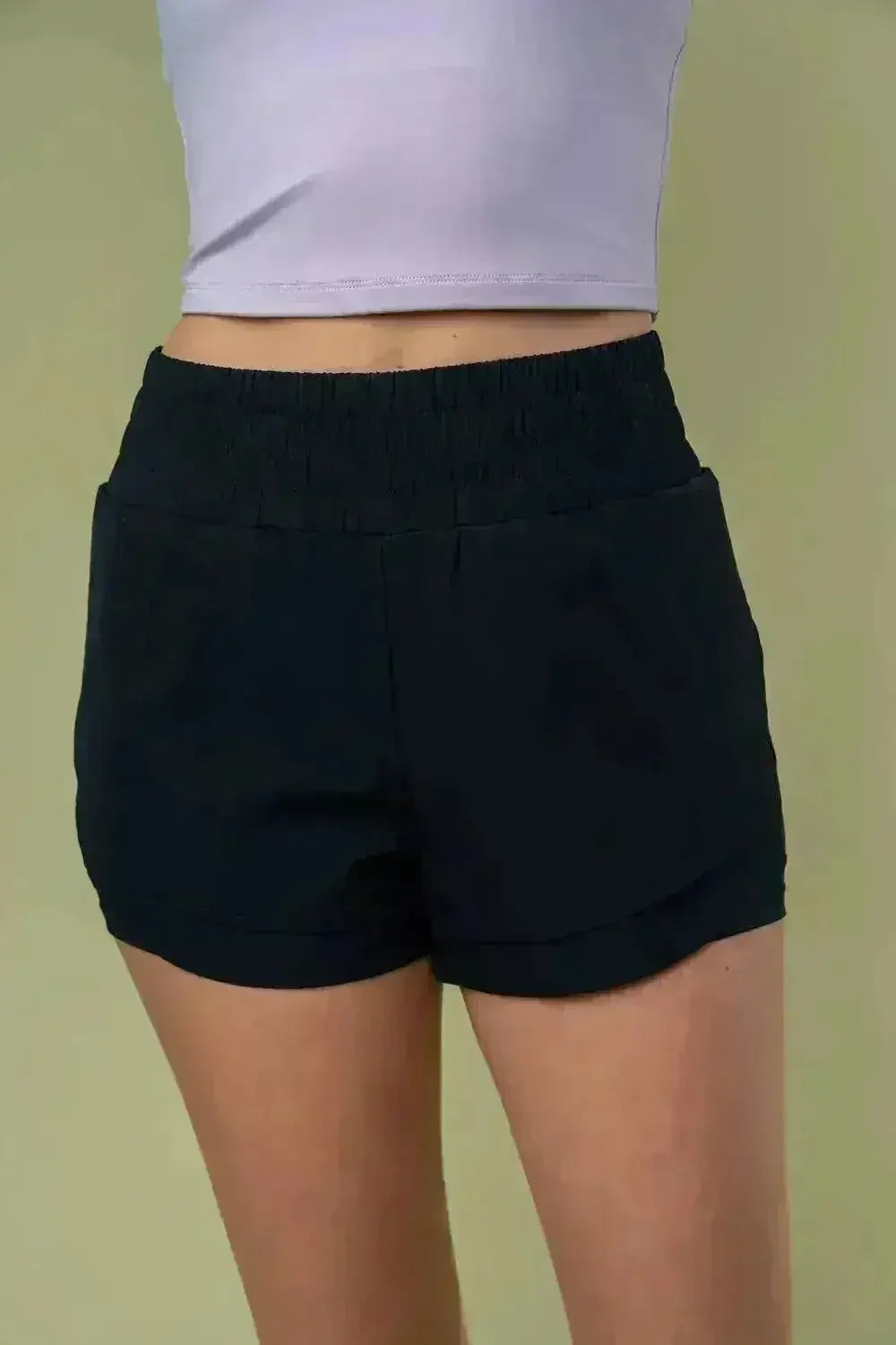 Short en maille taille haute - Doublure intégrée et poches | Femstylo