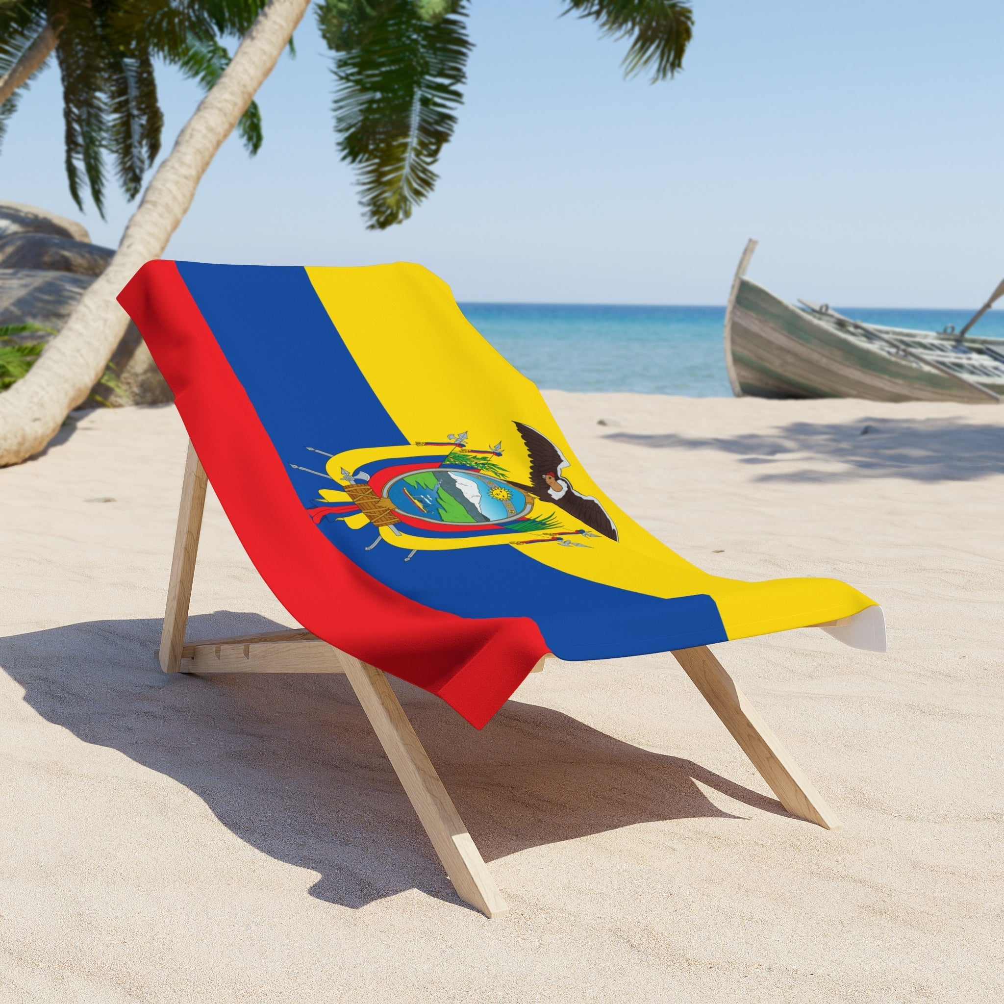 Serviette de Plage Drapeau ÉQUATEUR | Qualité et Durabilité - 2 Tailles | Fierté Équatorienne | Cadeau pour Équatoriens