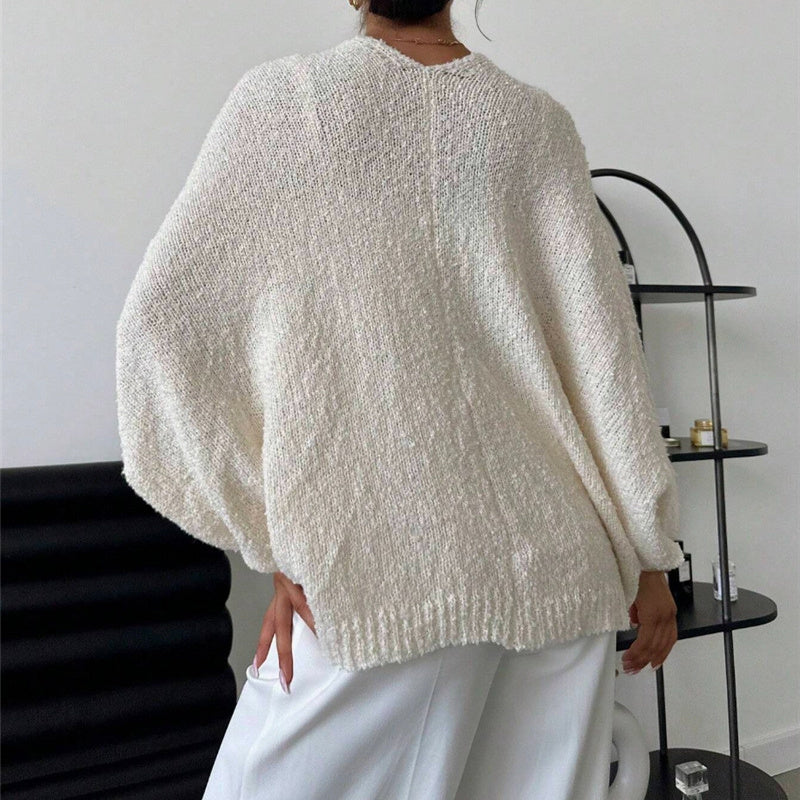 Pull en tricot croisé pour femme