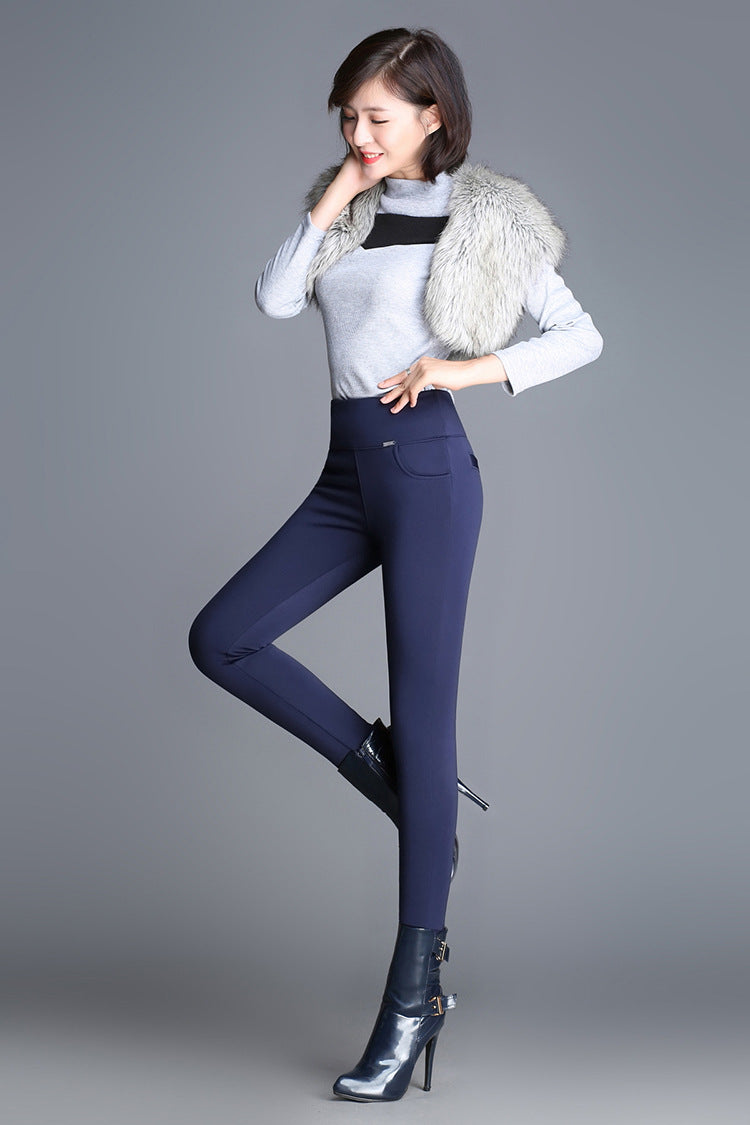 Legging velours rembourré taille haute pour femme