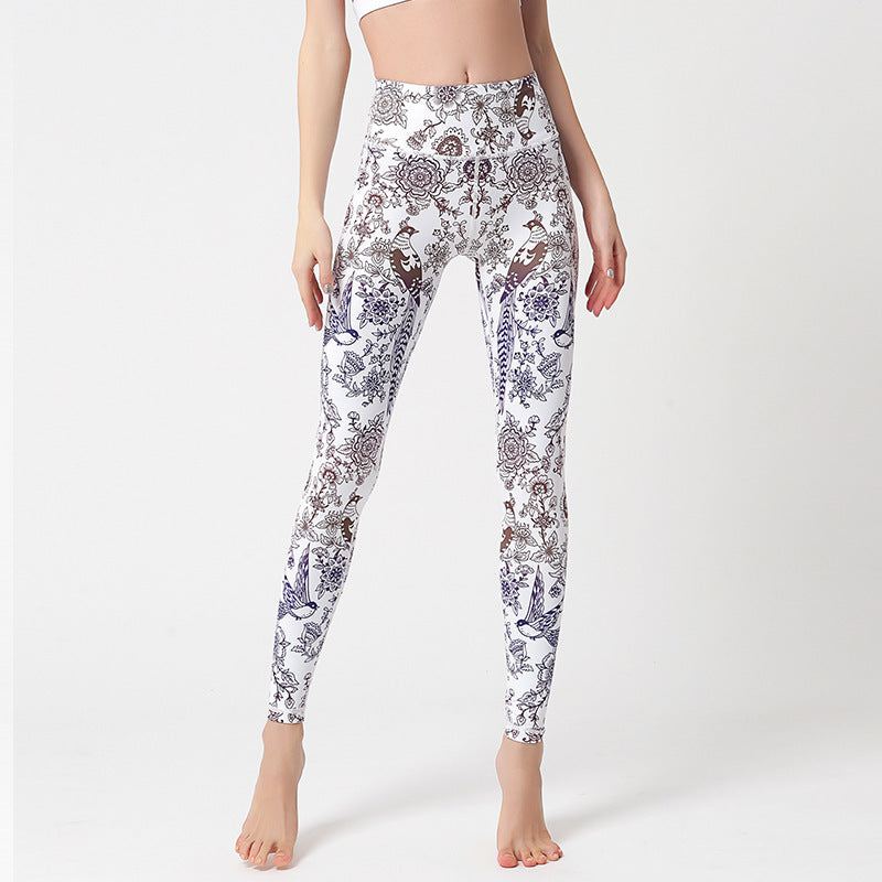 💜 Legging de yoga taille haute imprimé marbre – Coupe sculptante violet éclatant