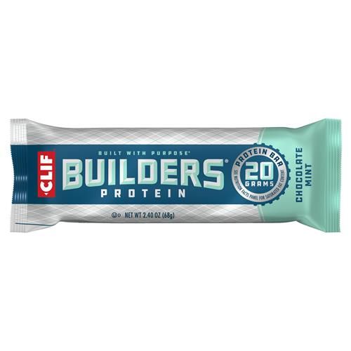 Barre protéinée Clif Builders - Saveur chocolat menthe - 20G de protéines végétales - Sans gluten - Sans OGM - Faible indice glycémique - Sans édulcorants artificiels - 68 g