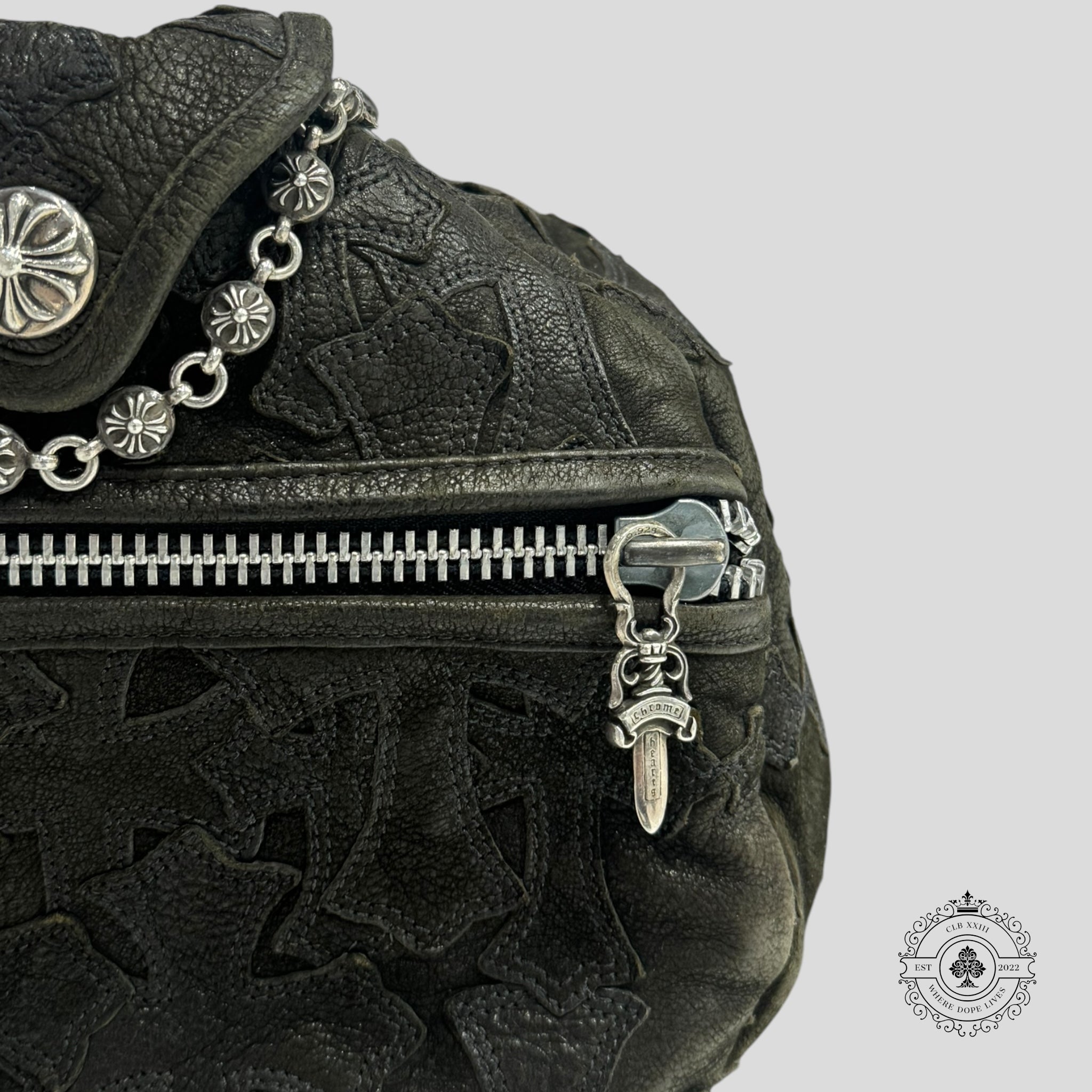 Sac de voyage Chrome Hearts en cuir à croix découpées