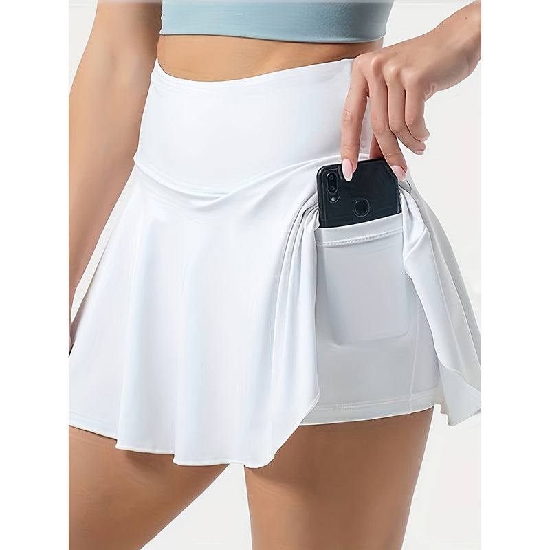 Jupe de tennis pour femme, jupe-short de golf athlétique taille haute avec poches