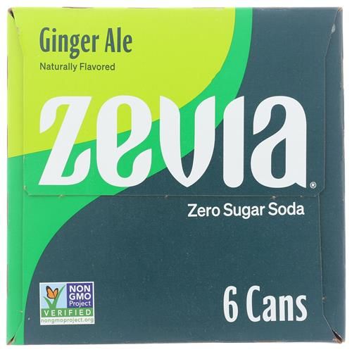 Zevia Boisson Gazeuse Diète Entièrement Naturelle - Ginger Ale - 355 ml - Paquet de 6