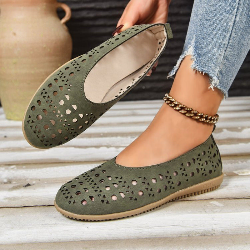 Escarpins compensés à talon épais pour femme – Cuir pleine fleur grande largeur