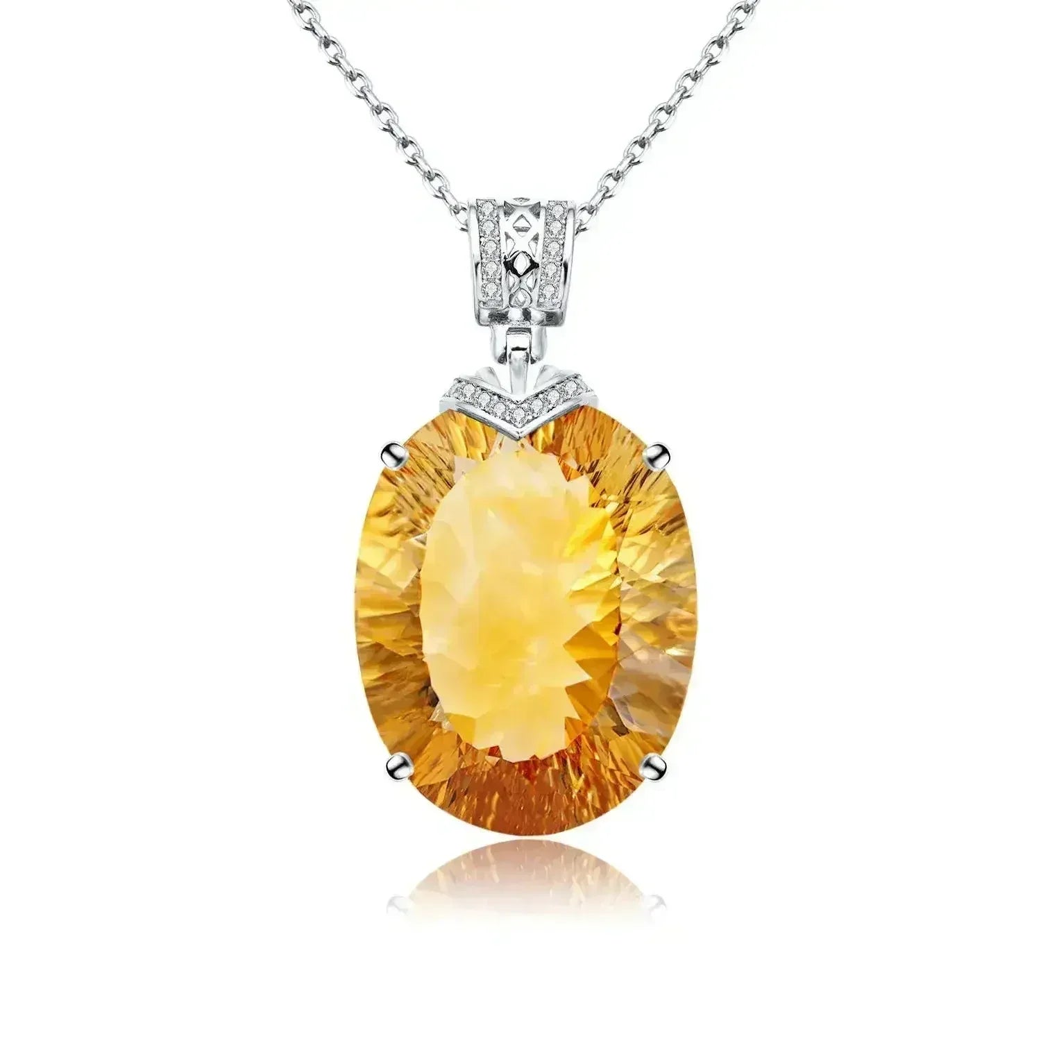LuxeJewels™ – Collier Pendentif Citrine Solaris Gemdrop