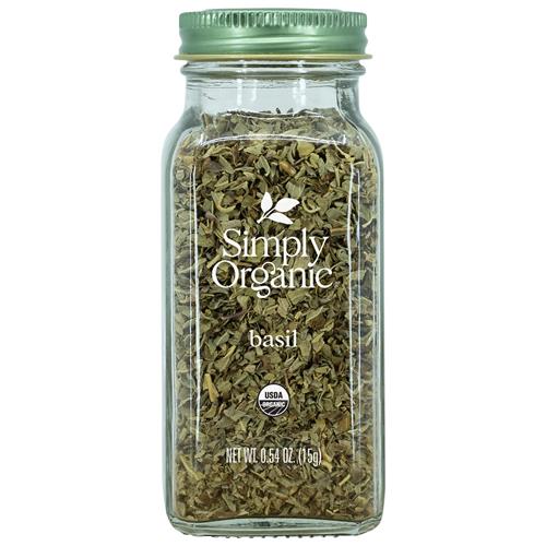 Basilic Simply Organic, certifié biologique, contenant de 15 g