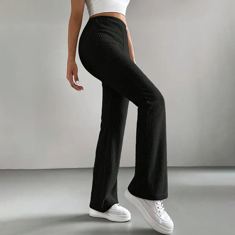 Pantalon de jogging côtelé et extensible pour femme