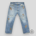 Jean Chrome Hearts Leopard Cross Patch