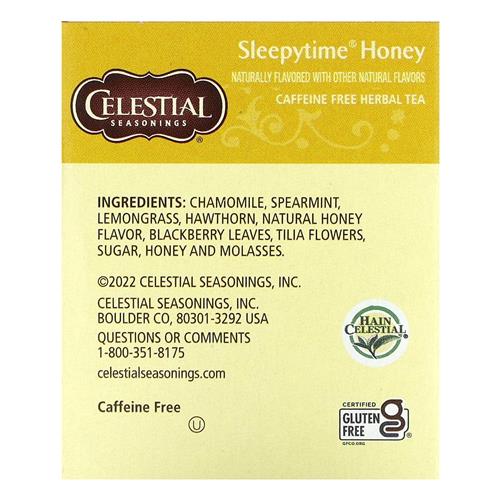 Celestial Seasonings, Tisane, Sleepytime, Miel, 20 sachets