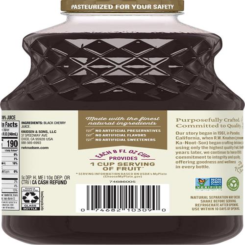 Jus de cerise noire R.W. Knudsen, 946 ml (l'emballage peut varier)