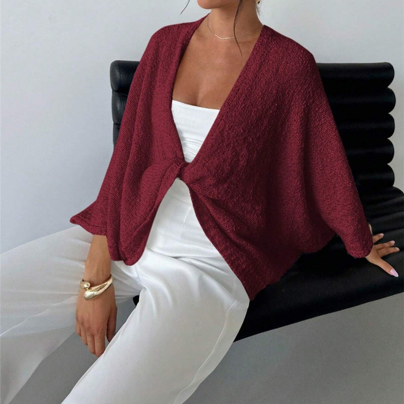 Pull en tricot croisé pour femme