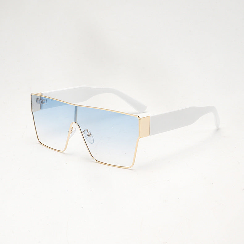 Lunettes de soleil carrées à monture métallique – Style hip-hop européen