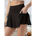 Jupe de tennis pour femme, jupe-short de golf athlétique taille haute avec poches