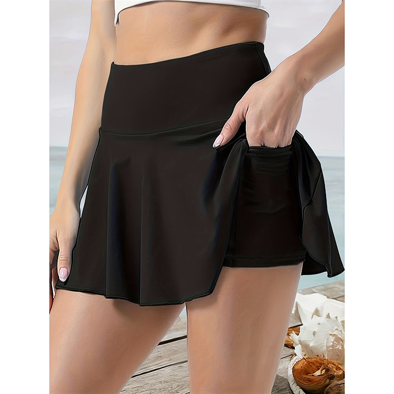 Jupe de tennis pour femme, jupe-short de golf athlétique taille haute avec poches