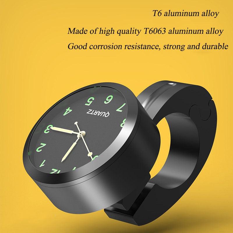 Montre de guidon universelle 7/8" pour moto, poignée de vélo, horloge de cadran, support de guidon de moto, horloge lumineuse, cadran de montre étanche pour scooter, vélo, moteur, VTT