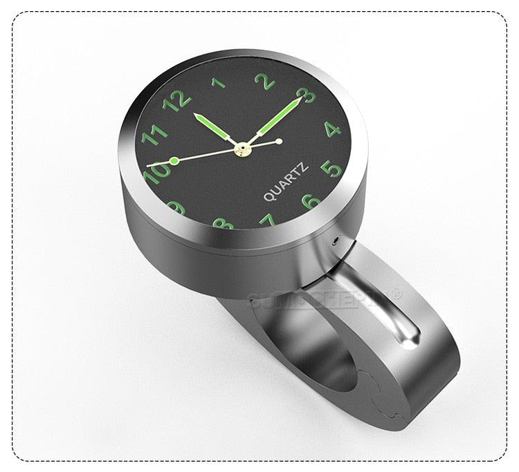 Montre de guidon universelle 7/8" pour moto, poignée de vélo, horloge de cadran, support de guidon de moto, horloge lumineuse, cadran de montre étanche pour scooter, vélo, moteur, VTT