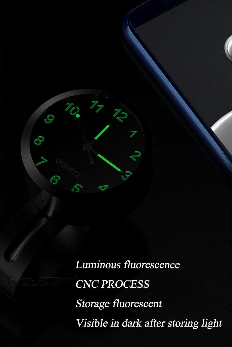 Montre de guidon universelle 7/8" pour moto, poignée de vélo, horloge de cadran, support de guidon de moto, horloge lumineuse, cadran de montre étanche pour scooter, vélo, moteur, VTT