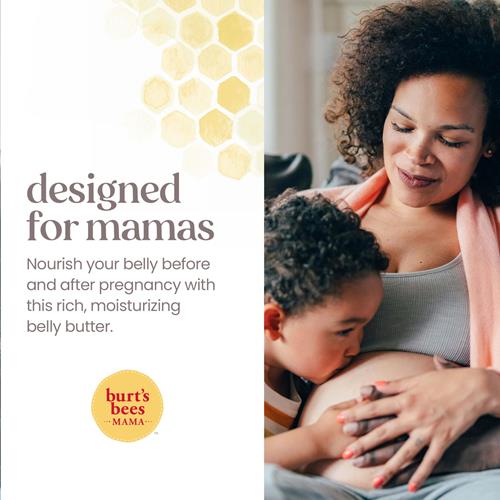 Burts Bees Mama Beurre Ventre Crème Anti-Vergetures Pour Grossesse, Masse Le Corps & Réduit L'Apparence Des Cicatrices, Soin De La Peau Du Ventre Pré-Natal & Post-Natal, Formule Riche En Beurre De Karité & Vitamine E, Pot De 184 g - Pac