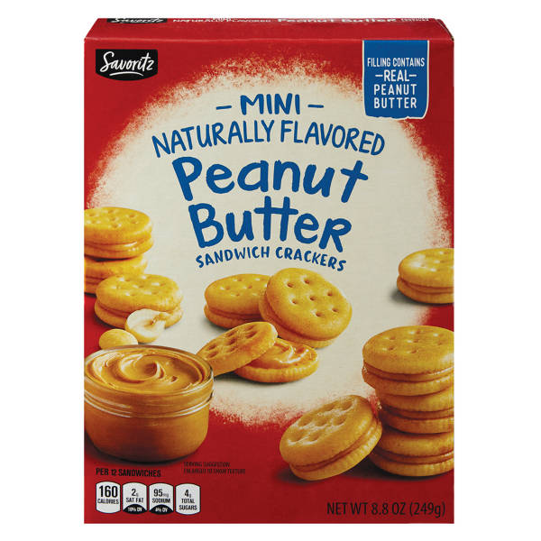Savoritz Mini Biscuits Sandwich Beurre de Cacahuète, 249 g