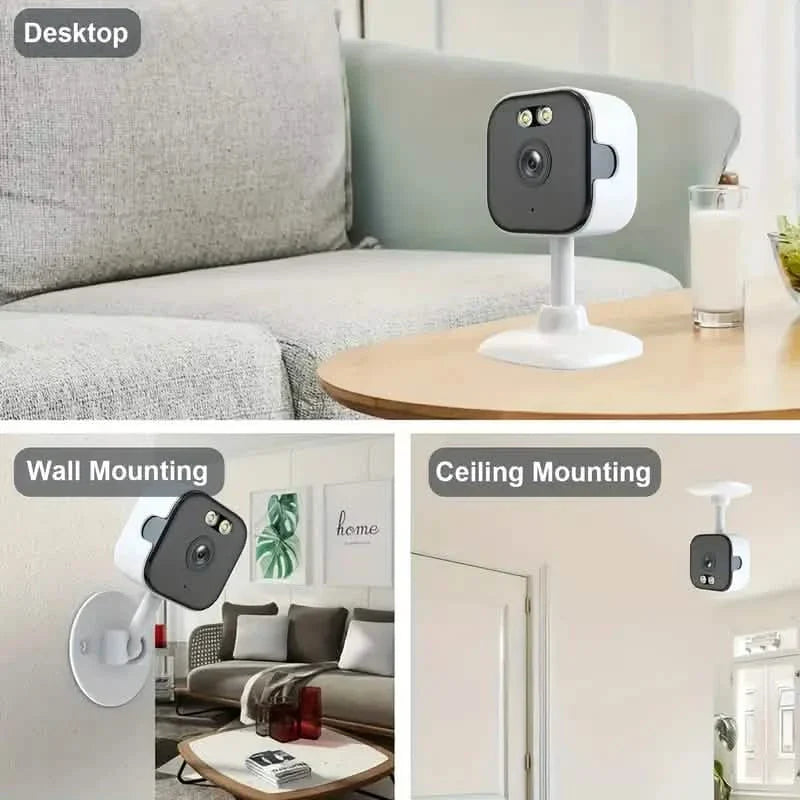 Caméra de sécurité intelligente 3MP – Vision nocturne, audio bidirectionnel, détection de mouvement, compatible Alexa