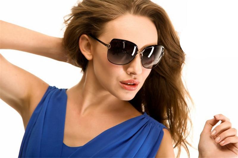 Lunettes de Soleil Rondes Modernes Surdimensionnées de Luxe Polarisées pour Femme avec Verres Dégradés Marque oculos lunette de soleil femme