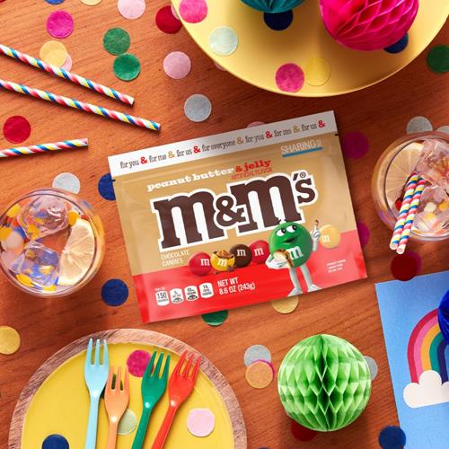 Bonbons M&M'S Peanut Butter & Jelly, format familial, sachet refermable de 243,8 g