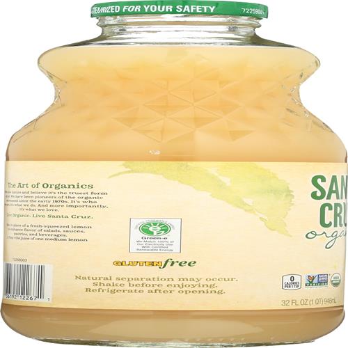 Jus de citron 100 % pur biologique Santa Cruz, 946 ml