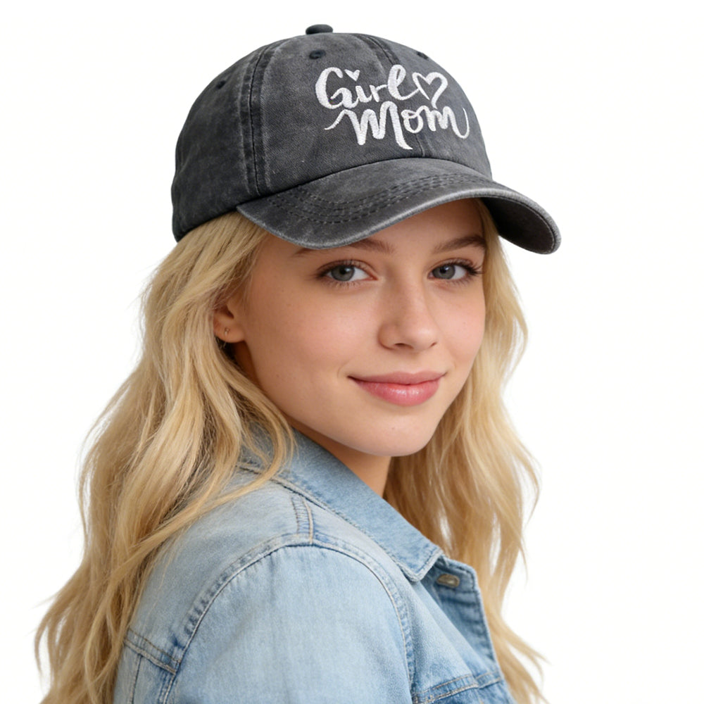 Casquette de baseball en coton lavé réglable Maman d'une fille