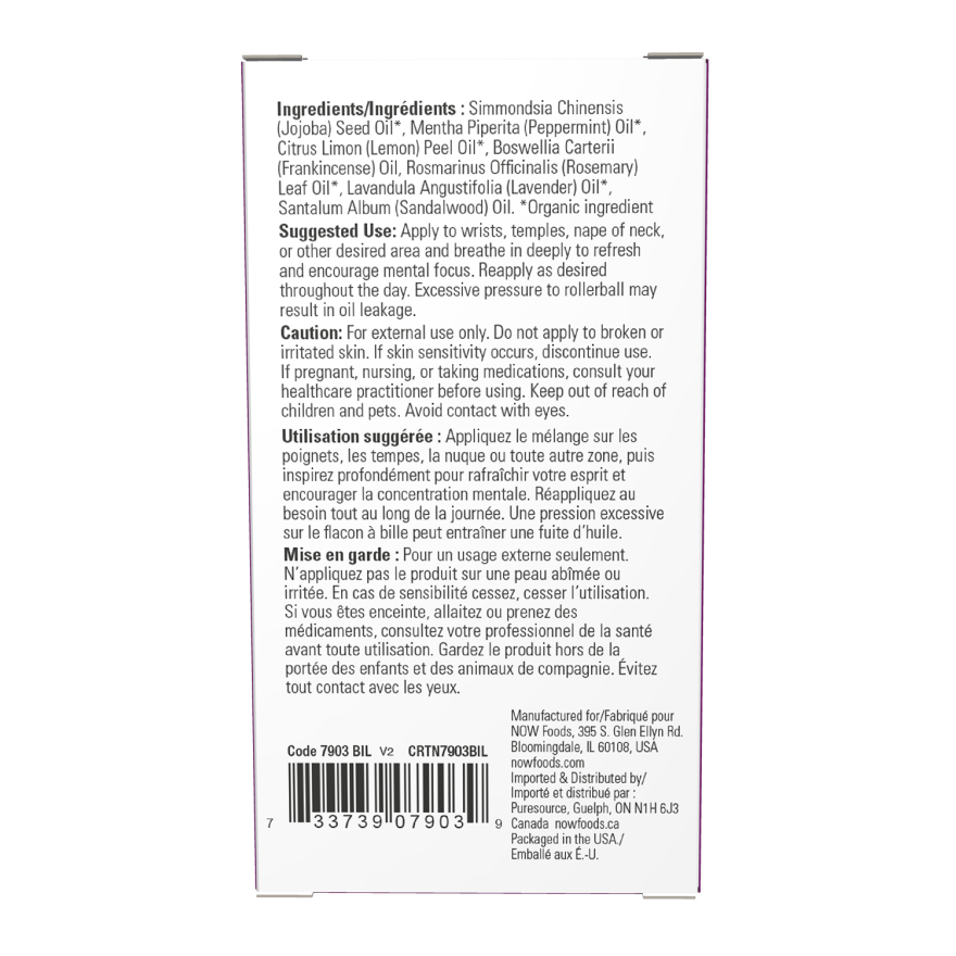Now Essential Oils mélange d'huiles essentielles Mind That Energy roll-on 10ml - 7903