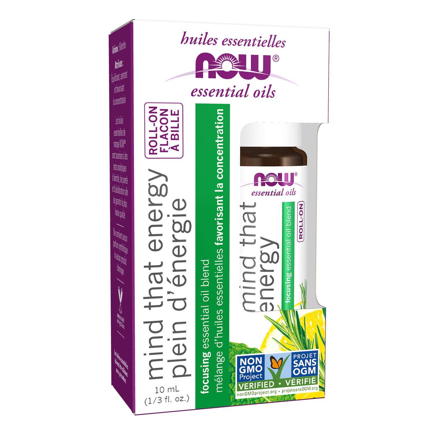 Now Essential Oils mélange d'huiles essentielles Mind That Energy roll-on 10ml - 7903