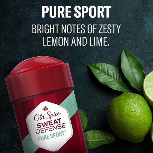 Old Spice Sweat Defense Antisudorifique et déodorant pour hommes, Protection ultime contre la transpiration 24h/24 et 7j/7, Parfum longue durée, Bâton doux, Parfum Pure Sport, 73 g