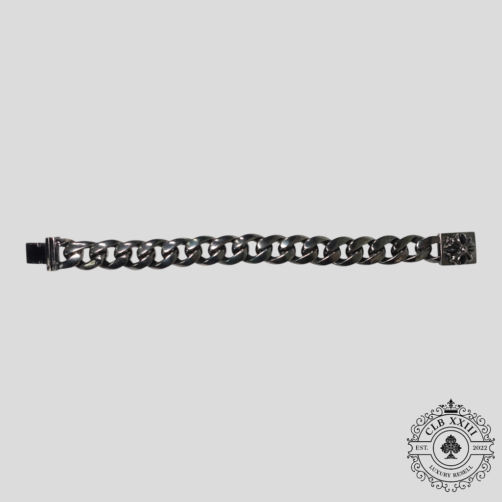 Bracelet cubain Chrome Hearts en argent oxydé